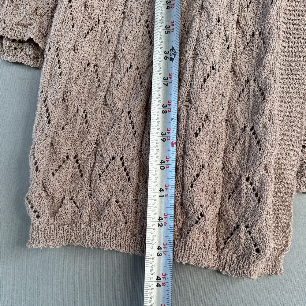 BloomChic Blush Cable-Knit Tie-Front Cardigan - Picture 8 of 10